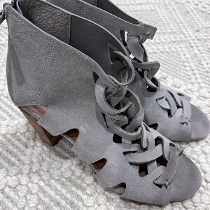 Zodiac Charcoal Lace-Up Heels